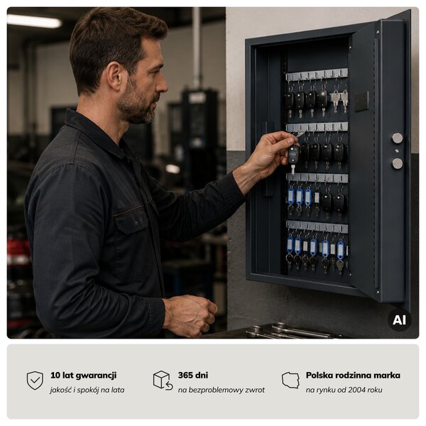 Szafka na klucze elektroniczna z wrzutnią i zamkiem na kod, na 133 klucze, 430x665x130 mm: BRUCE