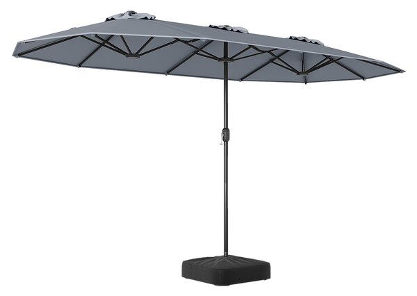 Potrójny parasol ze stojakiem i korbką