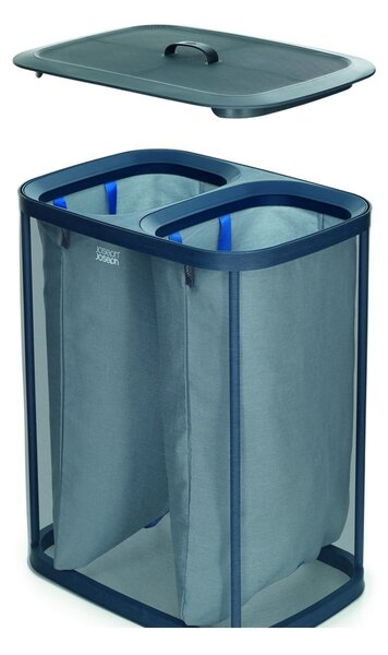 Antracytowy tekstylny/plastikowy kosz na pranie 2x45 l Tota – Joseph Joseph