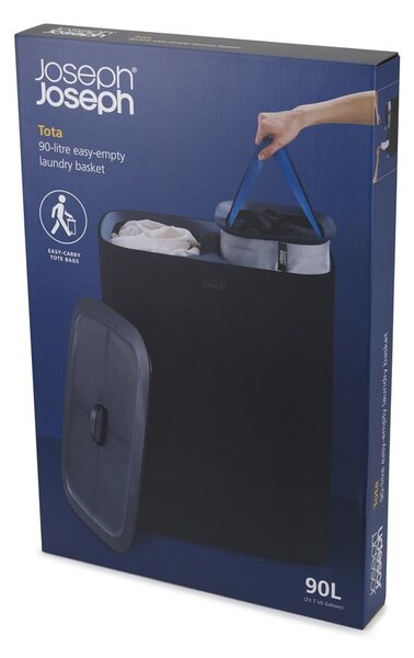 Antracytowy tekstylny/plastikowy kosz na pranie 2x45 l Tota – Joseph Joseph