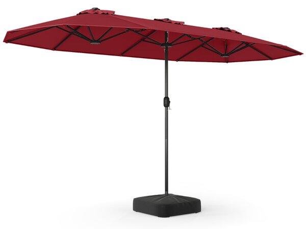 Potrójny parasol ze stojakiem i korbką