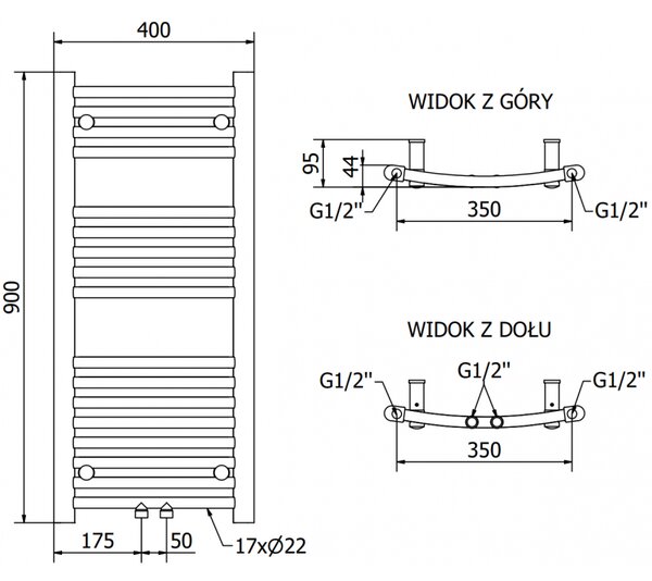 Mexen Ares grzejnik elektryczny 900 x 400 mm, 300 W, czarny - W102-0900-400-2300-70