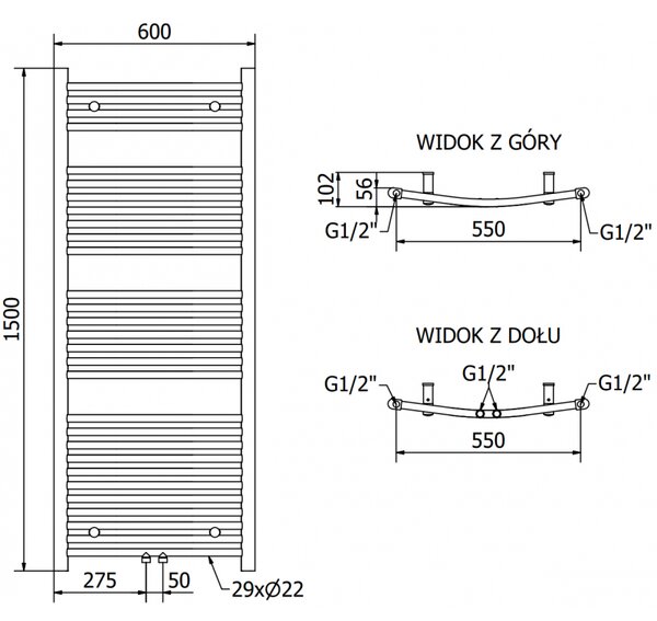 Mexen Ares grzejnik elektryczny 1500 x 600 mm, 900 W, biały - W102-1500-600-2900-20
