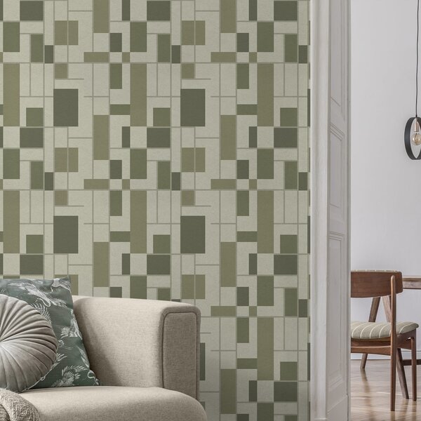 Tapety Geometryczny wzór w odcieniach zieleni, Tapety Abstrakcyjne, a00769 : Uwalls.pl