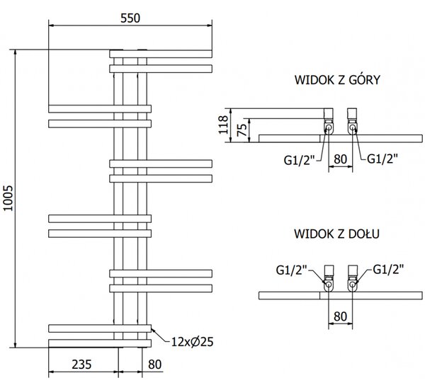 Mexen Jari grzejnik elektryczny 1005 x 550 mm, 300 W, czarny - W115-1005-550-2300-70