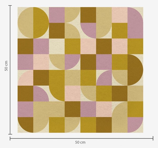 Tapety Modułowa geometria w odcieniach różu i musztardy, Tapety Abstrakcyjne, a00770v1 : Uwalls.pl