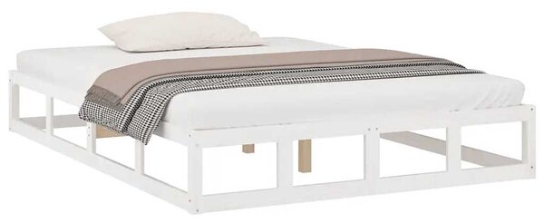 Białe małżeńskie łóżko z drewna 160x200 - Kaori 6X