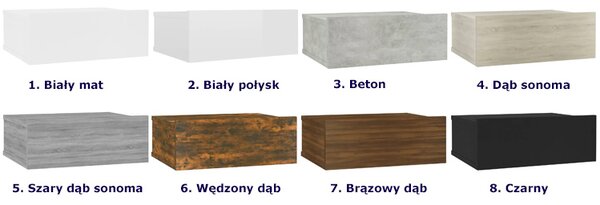 Wisząca szafka nocna w kolorze wędzonego dębu L1-M96