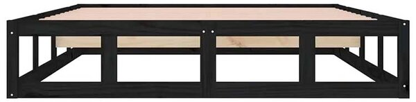 Podwójne drewniane czarne łóżko 160x200 C2-B34