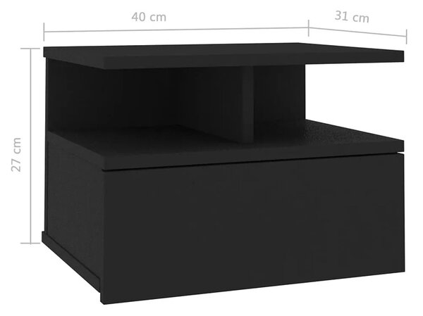 Czarna wisząca szafka nocna C3-C61