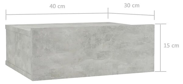 Szara wisząca szafka nocna w kolorze betonu A6-F08