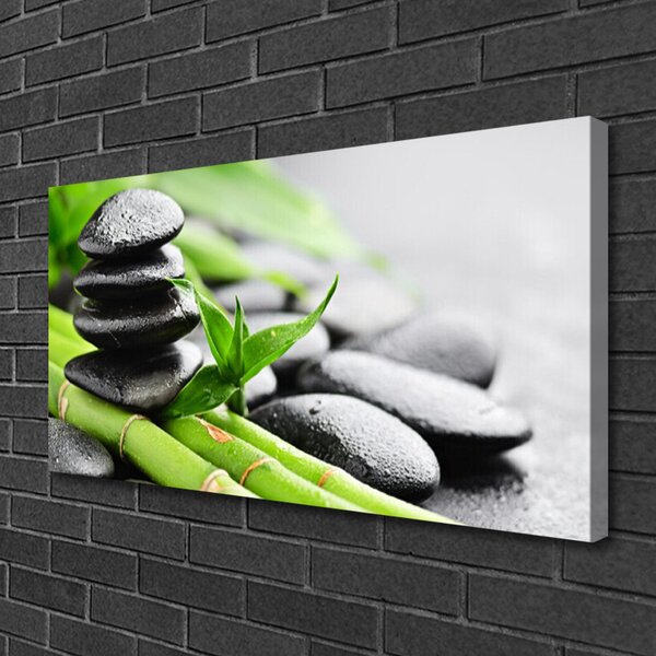 Obraz canvas na ścianę Świeżość Bambusa i Kamieni