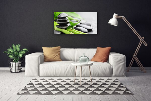 Obraz canvas na ścianę Świeżość Bambusa i Kamieni