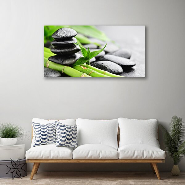 Obraz canvas na ścianę Świeżość Bambusa i Kamieni