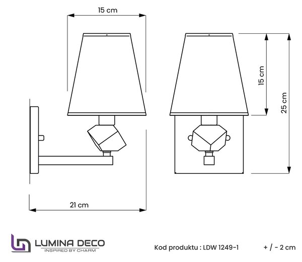 LAMPA ŚCIENNA KINKIET ZŁOTO-BIAŁY MONTERO W1
