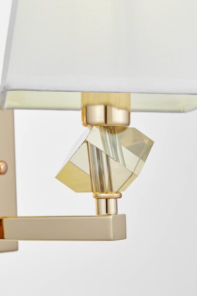 LAMPA ŚCIENNA KINKIET ZŁOTO-BIAŁY MONTERO W1
