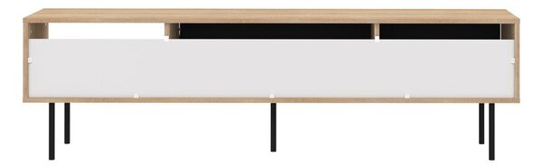 Czarna szafka pod TV w dekorze dębu 165x40 cm Ampère – TemaHome