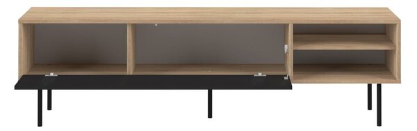 Czarna szafka pod TV w dekorze dębu 165x40 cm Ampère – TemaHome