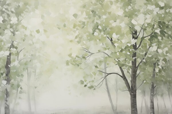 Fototapety Abstrakcyjne drzewa imitujące malarstwo, Fototapety Natura, w04781 : Uwalls.pl