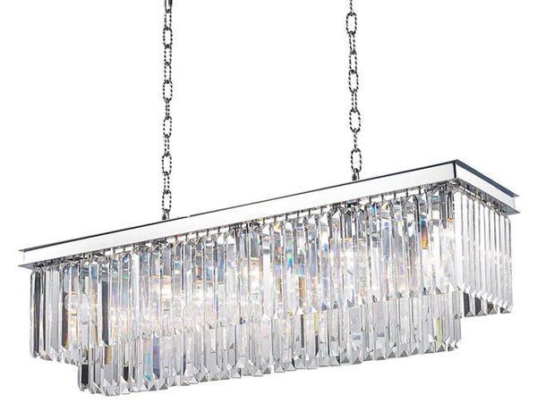 Hereford Rectangle Chrome żyrandol kryształowy 100cm chrom