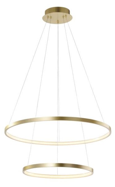 Gold LED ring double - żyrandol 70cm pierścienie złoty mat