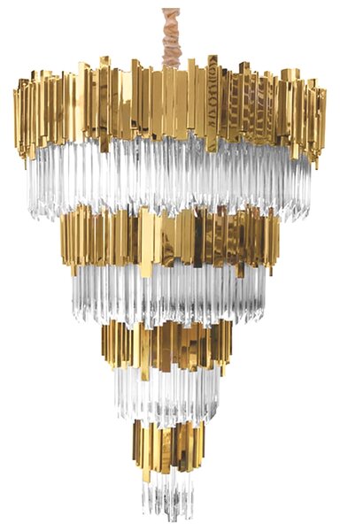 Pipe Organ Crystal 80 Brass - olbrzymi żyrandol kryształowy 4-rzędowy 80cm
