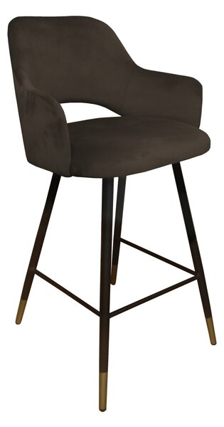 Hoker krzesło barowe Milano podstawa czarna/złota MG05