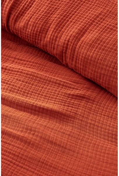 Ceglasta narzuta muślinowa 220x250 cm Muslin – Mijolnir