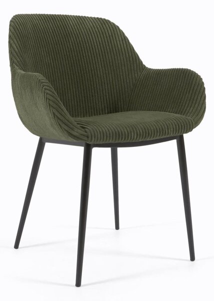 Tapicerowany fotel jadalniany w kolorze khaki Konna – Kave Home