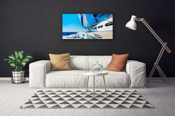 Obraz canvas Samotna Łódź na Falach
