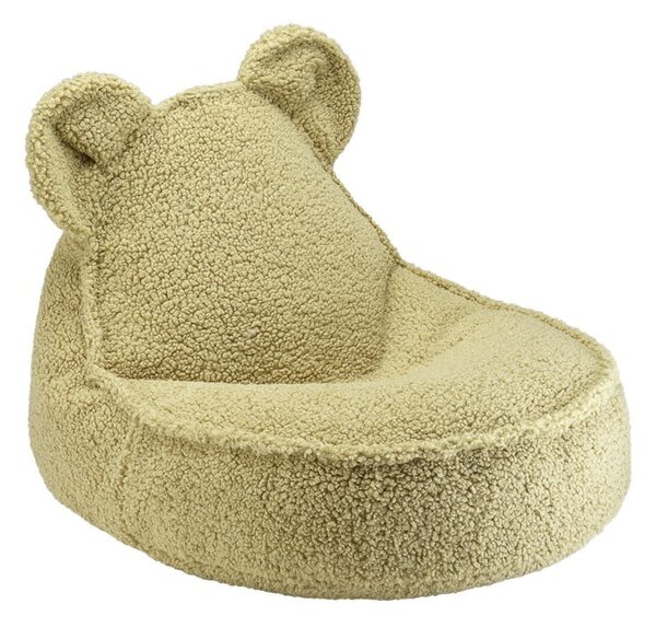 Zielony dziecięcy worek do siedzenia z materiału bouclé Bear – Wigiwama