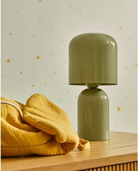Zielona lampa stołowa z metalowym kloszem (wysokość 28 cm) Monze – Kave Home
