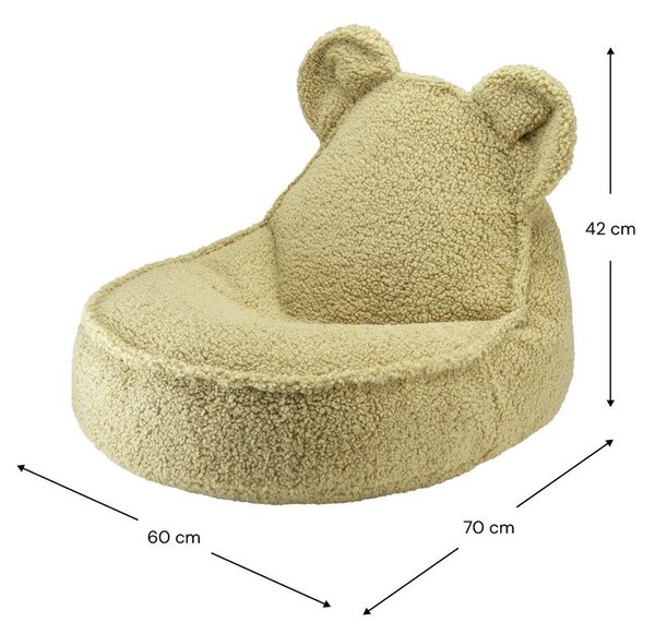 Zielony dziecięcy worek do siedzenia z materiału bouclé Bear – Wigiwama