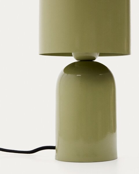 Zielona lampa stołowa z metalowym kloszem (wysokość 28 cm) Monze – Kave Home