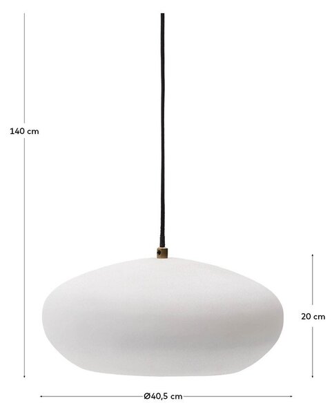 Biała lampa wisząca z metalowym kloszem ø 40 cm Inda – Kave Home