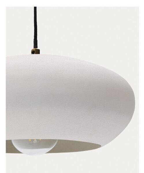 Biała lampa wisząca z metalowym kloszem ø 40 cm Inda – Kave Home