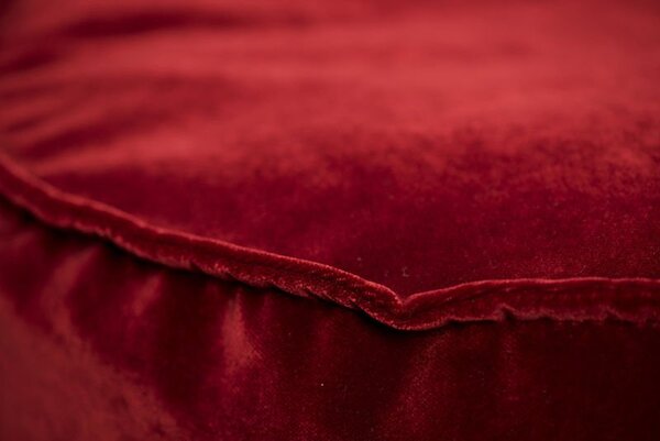 Pufa Sack AllureVelvet – aksamitna pufa sako premium czerwony