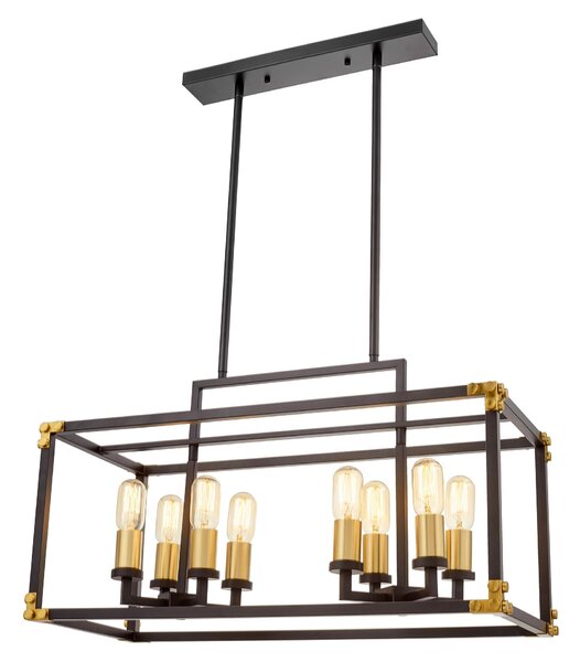 LAMPA WISZĄCA LOFT CZARNO-MOSIĘŻNA WALDORF W8