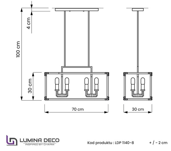 LAMPA WISZĄCA LOFT CZARNO-MOSIĘŻNA WALDORF W8