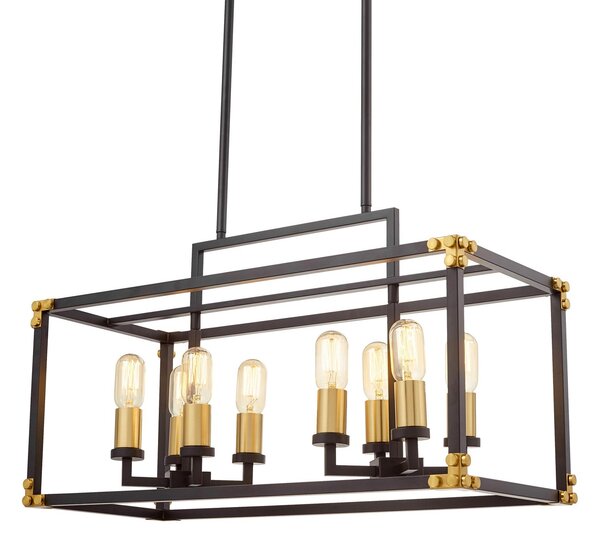 LAMPA WISZĄCA LOFT CZARNO-MOSIĘŻNA WALDORF W8