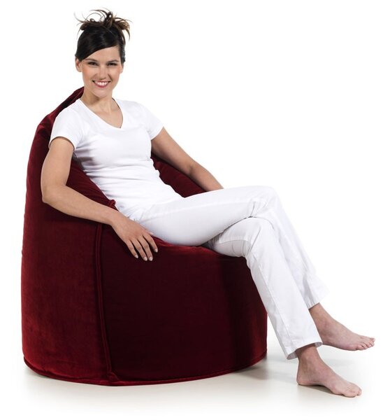 Pufa Sack AllureVelvet – aksamitna pufa sako premium czerwony