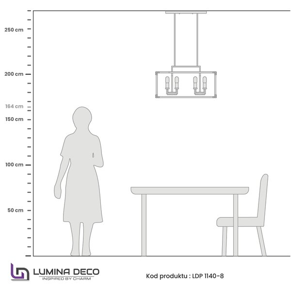 LAMPA WISZĄCA LOFT CZARNO-MOSIĘŻNA WALDORF W8