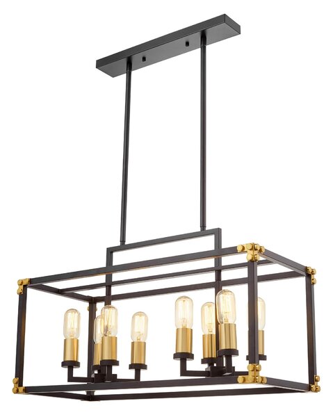 LAMPA WISZĄCA LOFT CZARNO-MOSIĘŻNA WALDORF W8