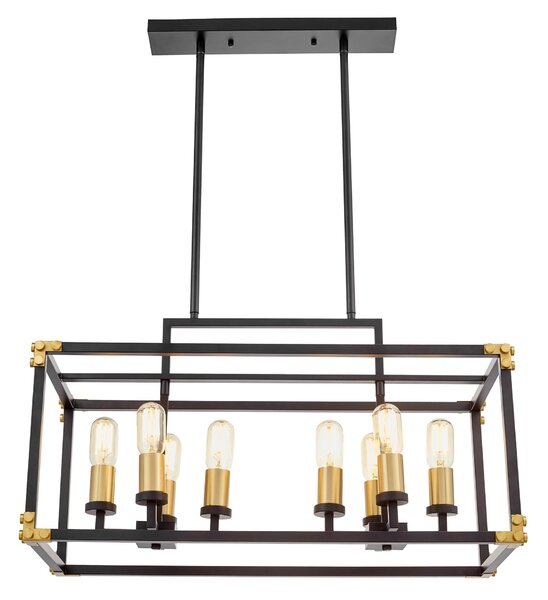 LAMPA WISZĄCA LOFT CZARNO-MOSIĘŻNA WALDORF W8