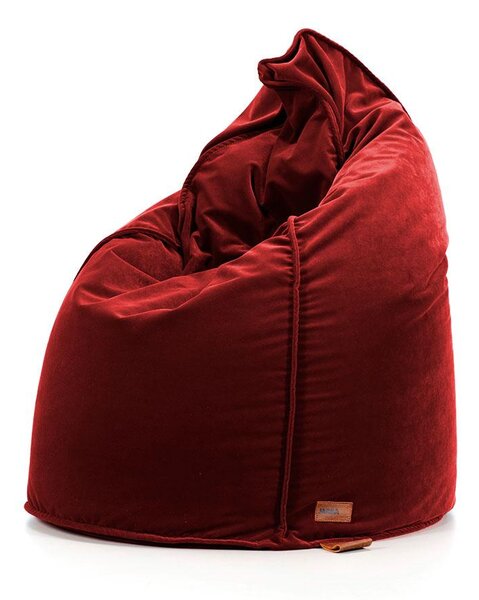 Pufa Sack AllureVelvet – aksamitna pufa sako premium czerwony