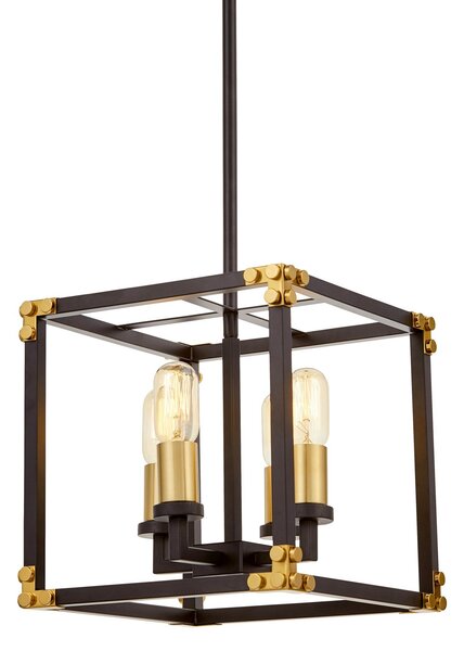 LAMPA WISZĄCA LOFT CZARNO-MOSIĘŻNA WALDORF W4