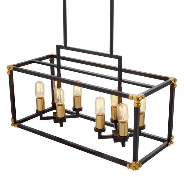 LAMPA WISZĄCA LOFT CZARNO-MOSIĘŻNA WALDORF W8