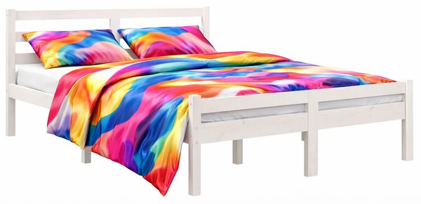 Podwójne białe drewniane łóżko 140x200 Z4-G72