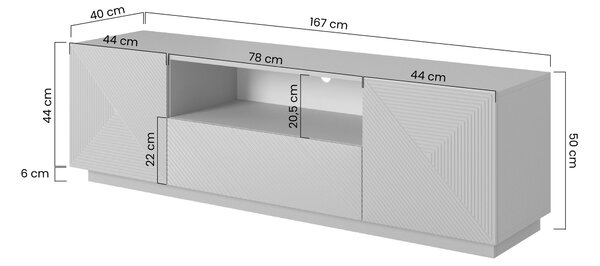 Szafka RTV Asha 167 cm z szufladą i wnęką - artisan / czarny mat