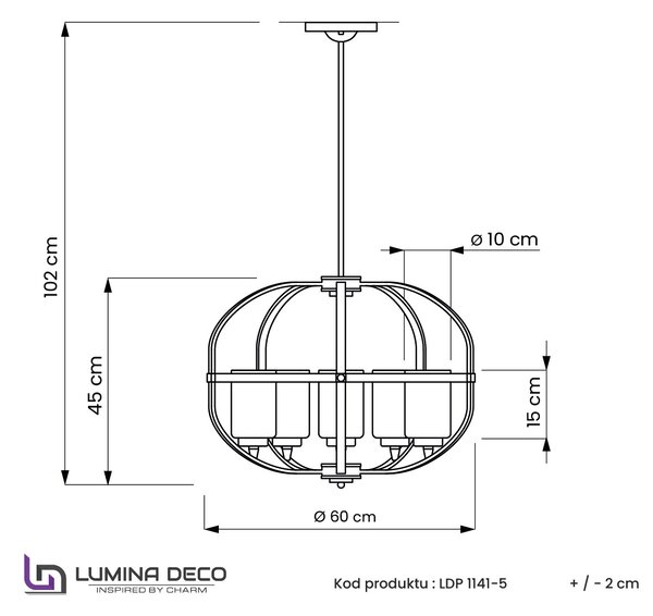 LAMPA WISZĄCA LOFT CZARNO-MOSIĘŻNA MONTEREY W5